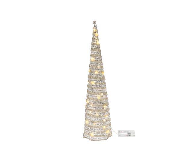 LED SILVER TINSEL CONE TREE (23.6")